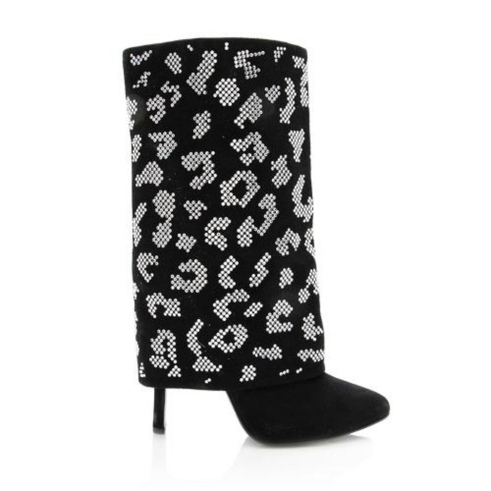 Giuseppe Zanotti x Balmain Suede Swarovski Crystal Boots